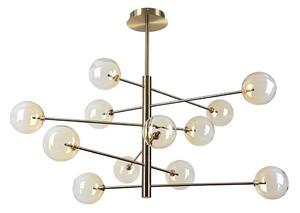 Ideal Lux - LED Lustr na tyči EQUINOXE 12xG4/2W/230V pr. 128,1 cm mosaz/kouřová