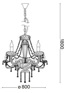 Ideal Lux - Křišťálový lustr na řetězu AMADEUS 8xE14/40W/230V pr. 80 cm čirá
