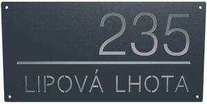 Domovní číslo tabulka lakovaná 5 Velikost: 20 x 10 cm (M), Odstín: RAL 7016 - Antracit