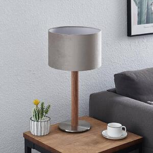 Lucande Heily stolní lampa, válec, 21 cm, šedá