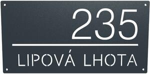 Domovní číslo tabulka lakovaná 5 Velikost: 30 x 15 cm (L), Odstín: RAL 7016 - Antracit