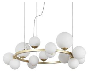 Ideal Lux - LED Lustr na lanku PERLAGE 14xG9/3W/230V pr. 85 cm zlatá/bílá