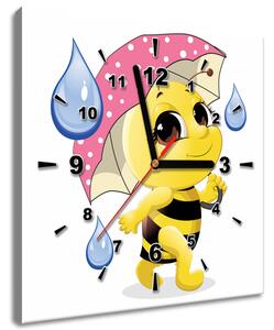 Obraz s hodinami Včelka s deštníkem Rozměry: 30 x 30 cm