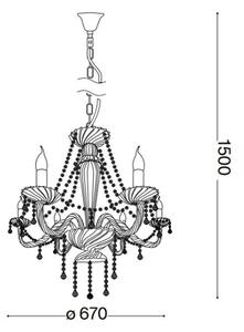 Ideal Lux - Křišťálový lustr na řetězu AMADEUS 6xE14/40W/230V pr. 67 cm čirá