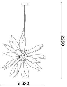 Ideal Lux - LED Lustr na lanku LEAVES 8xG9/3W/230V pr. 63 cm bílá