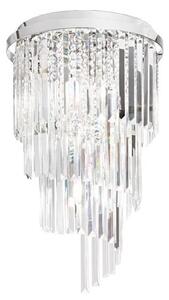 Ideal Lux-Křišťálový přisazený lustr CARLTON 8xE14/40W/230V pr.40cm lesklý chrom