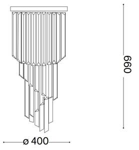 Ideal Lux-Křišťálový přisazený lustr CARLTON 8xE14/40W/230V pr.40cm lesklý chrom