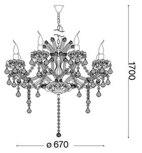 Ideal Lux - Křišťálový lustr na řetězu NAPOLEON 8xE14/40W/230V pr. 67 cm chrom