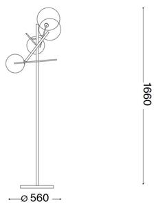 Ideal Lux - LED Stojací lampa EQUINOXE 4xG4/2W/230V chrom/čirá