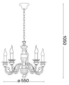 Ideal Lux - Lustr na řetězu FIRENZE 5xE14/40W/230V pr. 55 cm zlatá