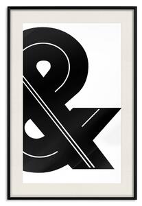 Plakát Ampersand - černobílá jednoduchá kompozice s typografickým symbolem