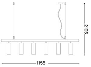Ideal Lux - LED Lustr na lanku DYNAMITE 6xGU10/7W/230V CRI 90 bílá