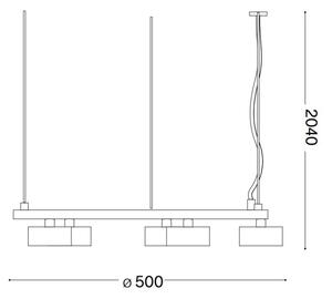 Ideal Lux - LED Lustr na lanku MINOR 5xGX53/9W/230V pr. 50 cm černá