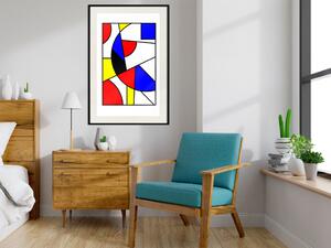 Plakát Abstrakce De Stijl - barevná kompozice geometrických tvarů