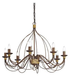 Ideal Lux - Lustr na řetězu CORTE 8xE14/40W/230V pr. 80 cm měď