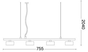 Ideal Lux - LED Lustr na lanku MINOR 4xGX53/9W/230V 75,5 cm černá