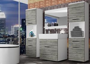 Koupelnový nábytek Belini šedý antracit Glamour Wood + umyvadlo + zrcadlo Výrobce KOR M 6/1/W/GW1/0/ZW