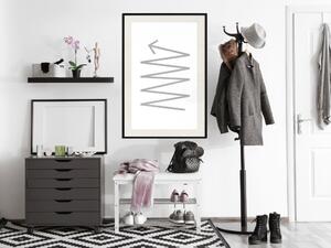 Plakát Zigzag - minimalistická černobílá abstrakce s šipkou