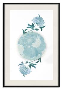 Plakát Květinová planeta - botanická kompozice květin a listů na bílém pozadí