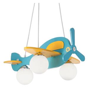 Ideal Lux - Dětský lustr na lanku AVION 3xE27/28W/230V modrá