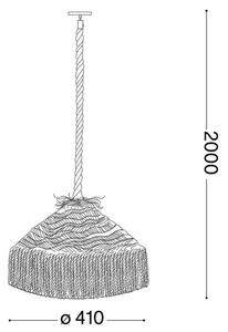 Ideal Lux - Lustr na lanku CANAPA 1xE27/15W/230V pr. 41 cm hnědá