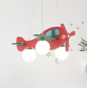 Ideal Lux - Dětský lustr na lanku AVION 3xE27/28W/230V červená