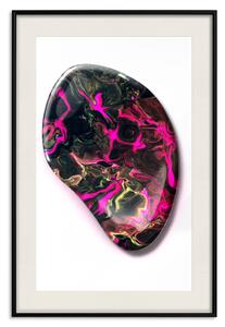 Plakát Kapka kouzla - abstrakce s pestrobarevným kamenem na jednobarevném pozadí
