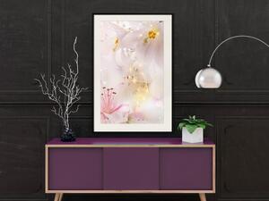 Plakát Lila ráj - barevná kompozice s rostlinným motivem a vodními kapkami