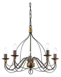 Ideal Lux - Lustr na řetězu CORTE 5xE14/40W/230V pr. 54 cm měď
