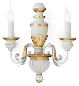 Ideal Lux - Nástěnná lampa FIRENZE 2xE14/40W/230V bílá/zlatá