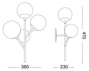 Ideal Lux - Nástěnná lampa KEPLER 3xE27/42W/230V černá/kouřová