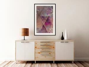 Plakát Podzimní abstrakce - barevná geometrická kompozice s fialovou