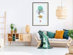 Plakát Rostlinná kompozice - geometrická abstrakce s rostlinami a tvary