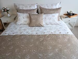 Nelly Bavlněný povlak na přikrývku - PRÉMIUM cappuccino květ / knoflík Rozměr: 140/200 CM KNOFLÍK