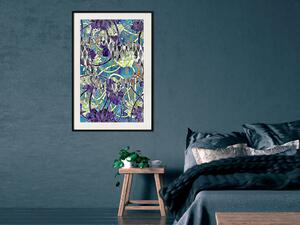 Plakát Vlnění přírody - barevná abstraktní kompozice v květinovém vzoru