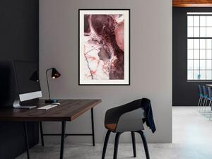 Plakát Mramorový život - moderní abstraktní kompozice v odstínech růžové
