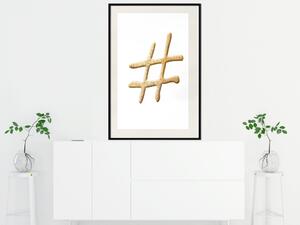 Plakát Zlatý hashtag - jednoduchá kompozice s nápisem na bílém pozadí