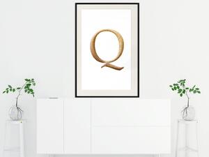 Plakát Zlaté Q - kompozice s jedním ze písmen abecedy v elegantním provedení
