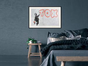 Plakát Toxický - průmyslové graffiti ve stylu Banksyho s chlapcem a nápisem