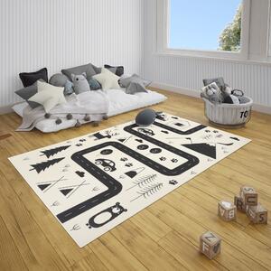 Hanse Home, Dětský kusovy koberec Adventures 104564 Cream/black | Černá Typ: 160x220 cm