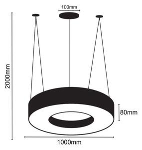 LED Lustr na lanku LED/50W/230V 4000K pr. 100 cm černá