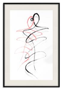 Plakát Propletené vášně - vlnovitá abstrakce ve tvaru lidských siluet