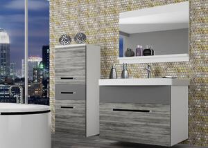 Koupelnový nábytek Belini šedý antracit Glamour Wood / šedý mat + umyvadlo + zrcadlo ROD M 2/0/W/GW1SR/0/ZW
