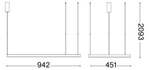 Ideal Lux - LED Lustr na lanku WAVES LED/37W/230V CRI 90 mosaz