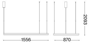 Ideal Lux - LED Lustr na lanku WAVES LED/54W/230V CRI 90 černá