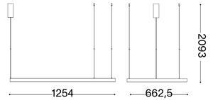 Ideal Lux - LED Lustr na lanku WAVES LED/45W/230V CRI 90 mosaz