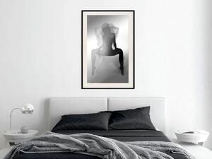 Plakát Romantický sen - černo-bílá smyslná kompozice s ženou