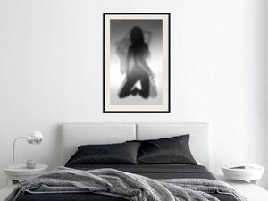 Plakát Svůdný tanec - černobílá smyslná kompozice se siluetou ženy