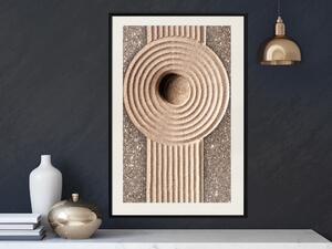 Plakát Tok energie - abstraktní kompozice se kamenem ve stylu zen