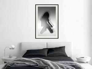 Plakát Smyslný tanec - černo-bílá kompozice s ženou s dlouhými vlasy